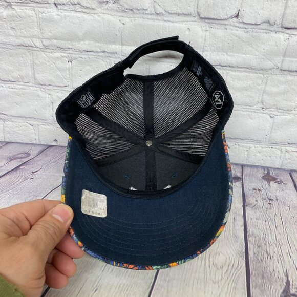 NFL Raiders Football Floral Trucker Hat Mesh Youth Size 47 Brand Embroidered - Picture 7 of 10